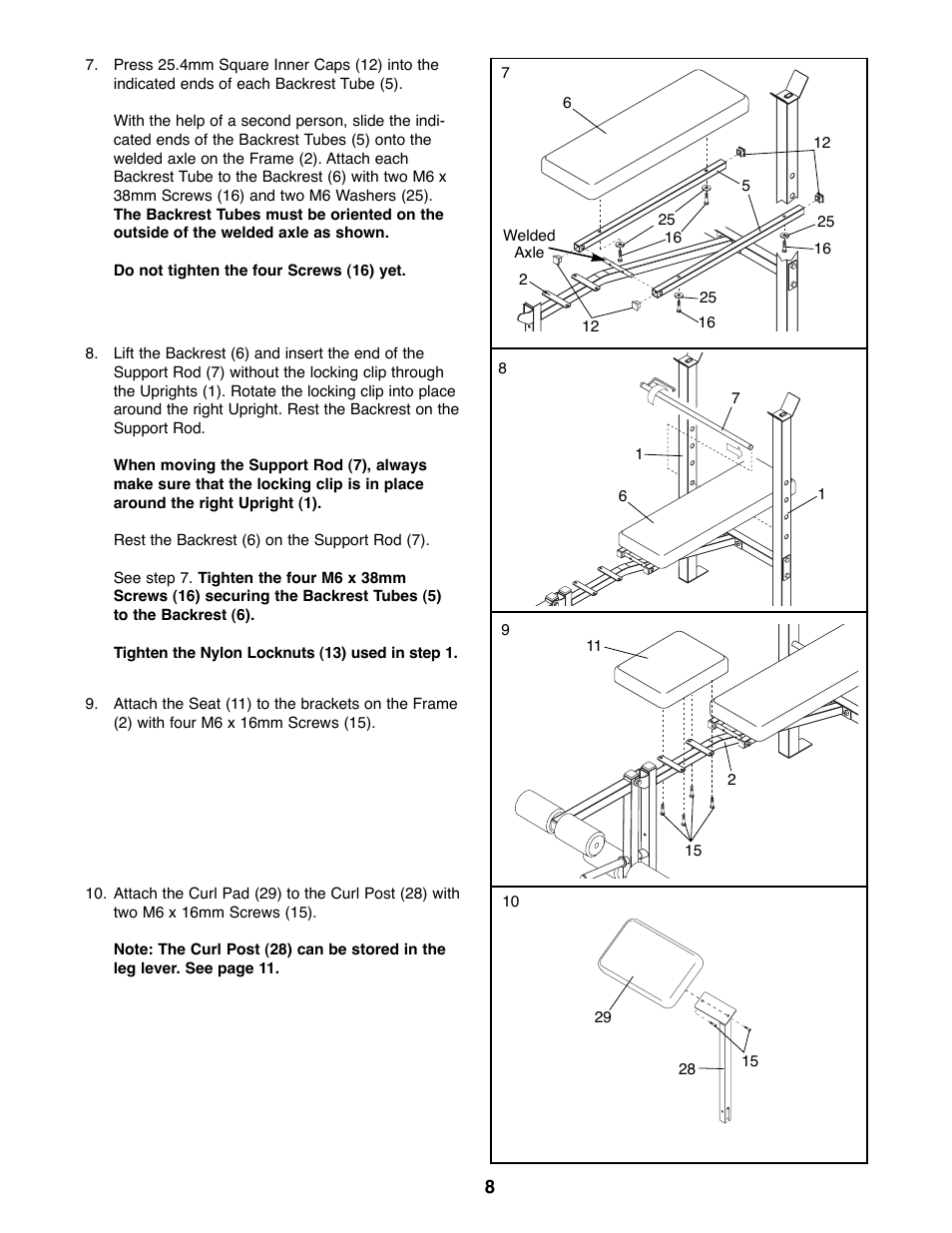 Weider 500 User Manual | Page 8 / 20