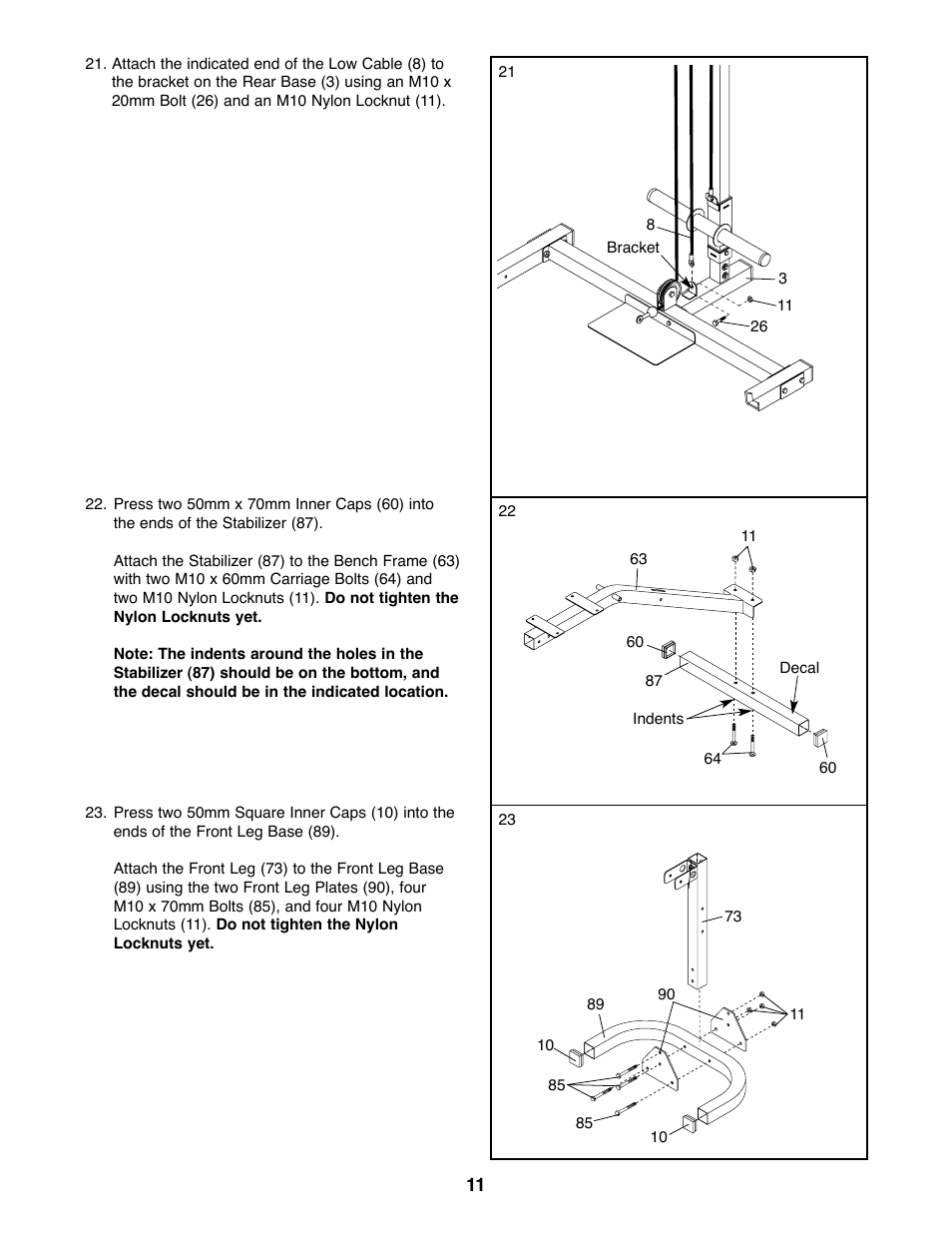 Weider PRO 375 User Manual | Page 11 / 23