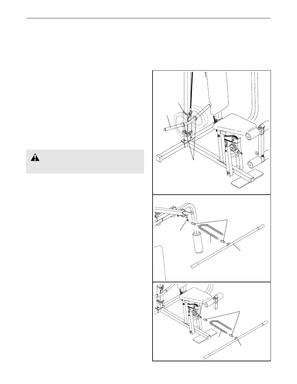 Adjustment, Warning | Weider WESY16010 User Manual | Page 15 / 28