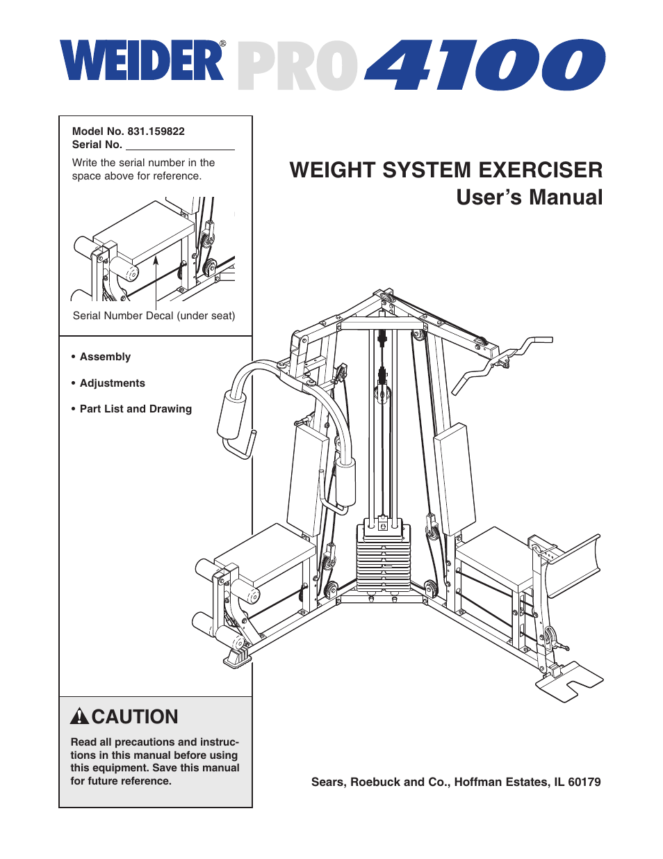 Weider 831.159822 User Manual | 32 pages