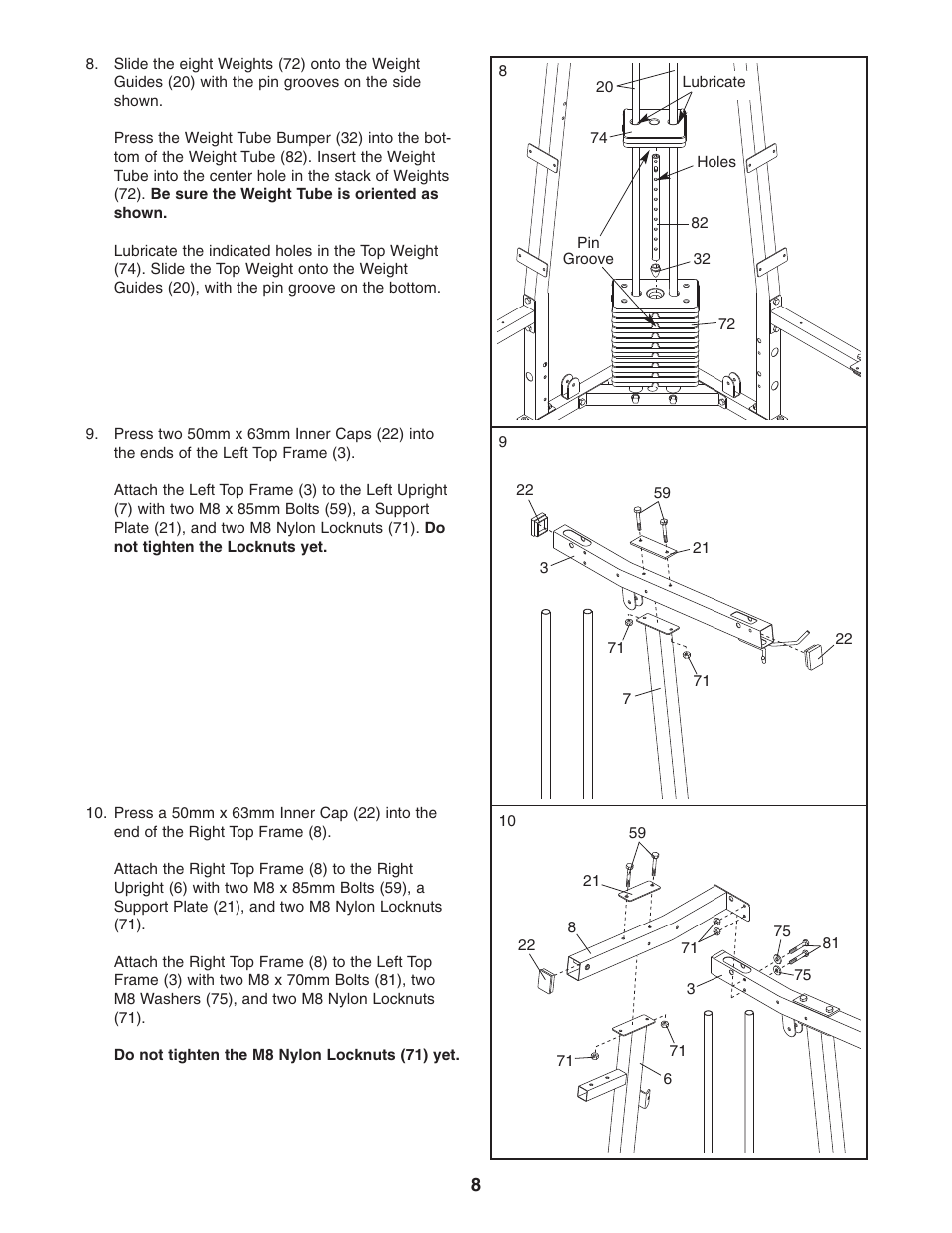 Weider 831.159822 User Manual | Page 8 / 32