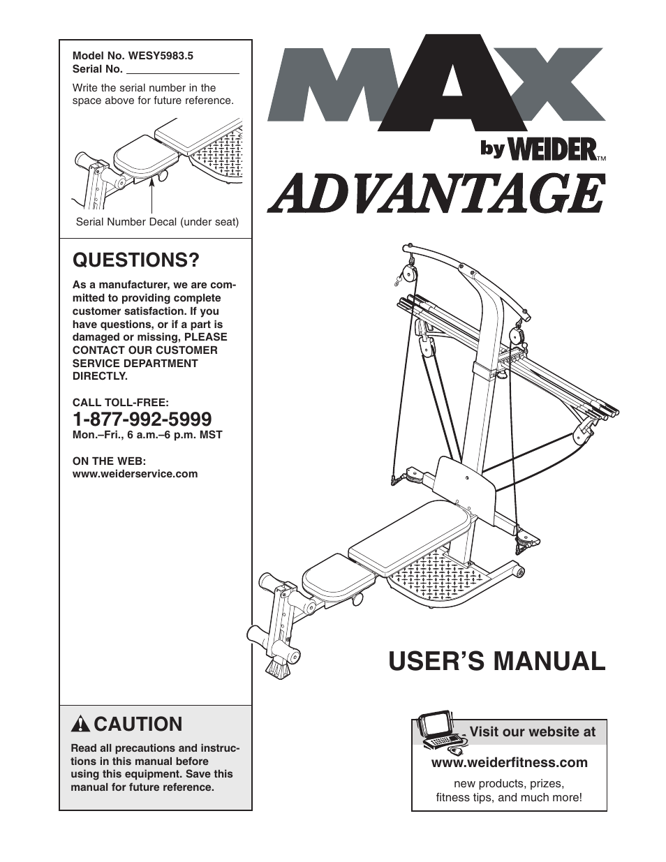 Weider WESY5983.5 User Manual | 24 pages