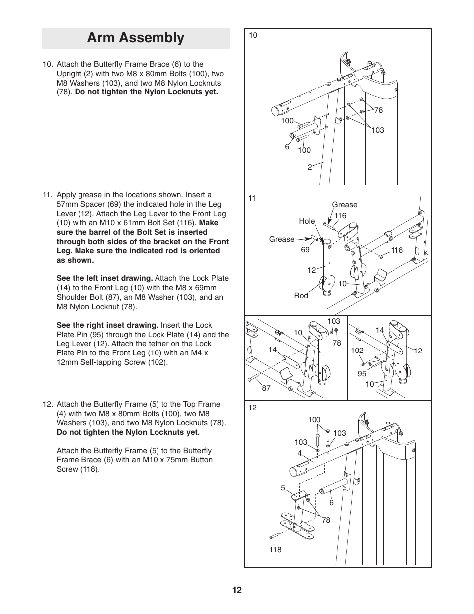 Arm assembly | Weider WESY2916.1 User Manual | Page 12 / 36