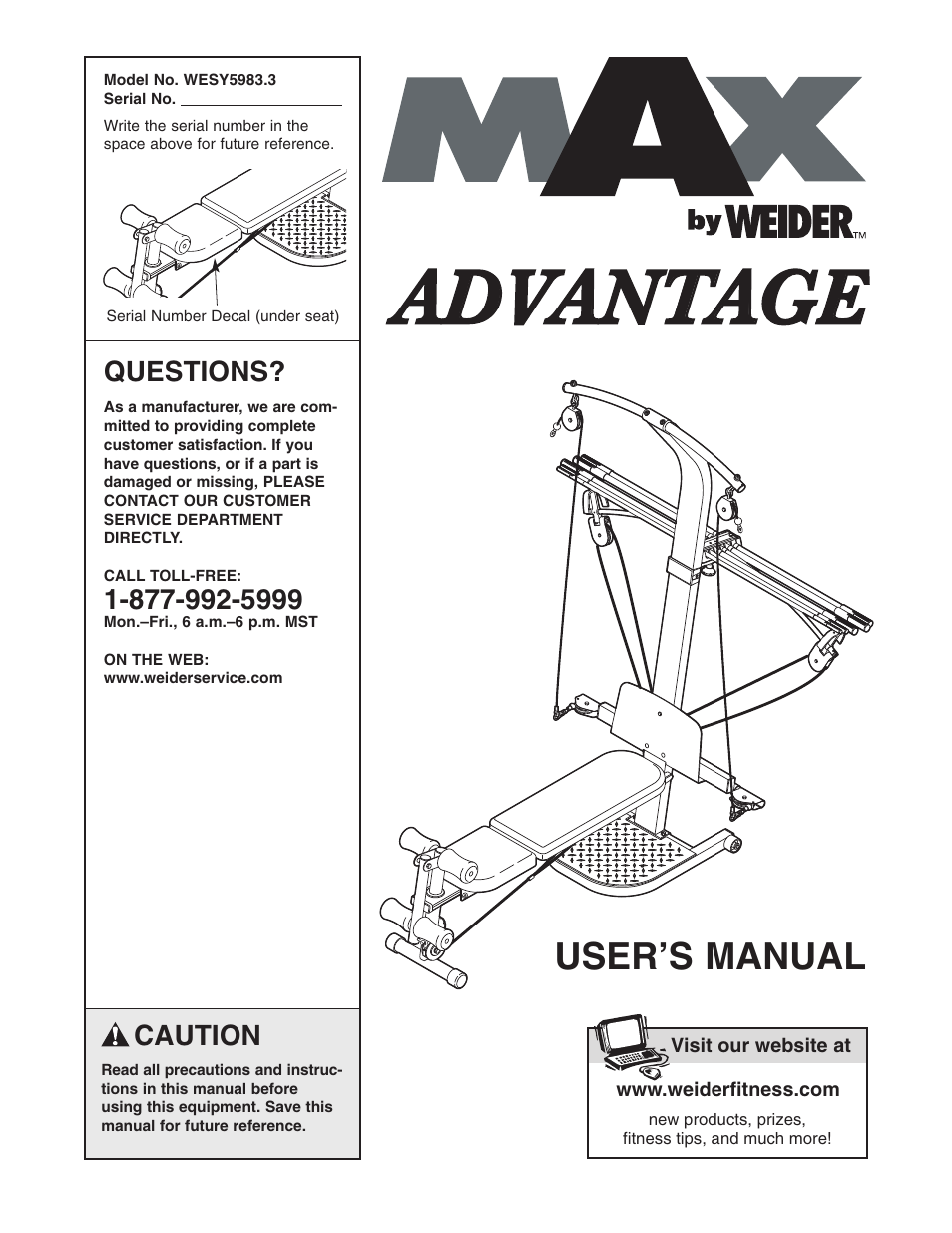 Weider WESY5983.3 User Manual | 24 pages