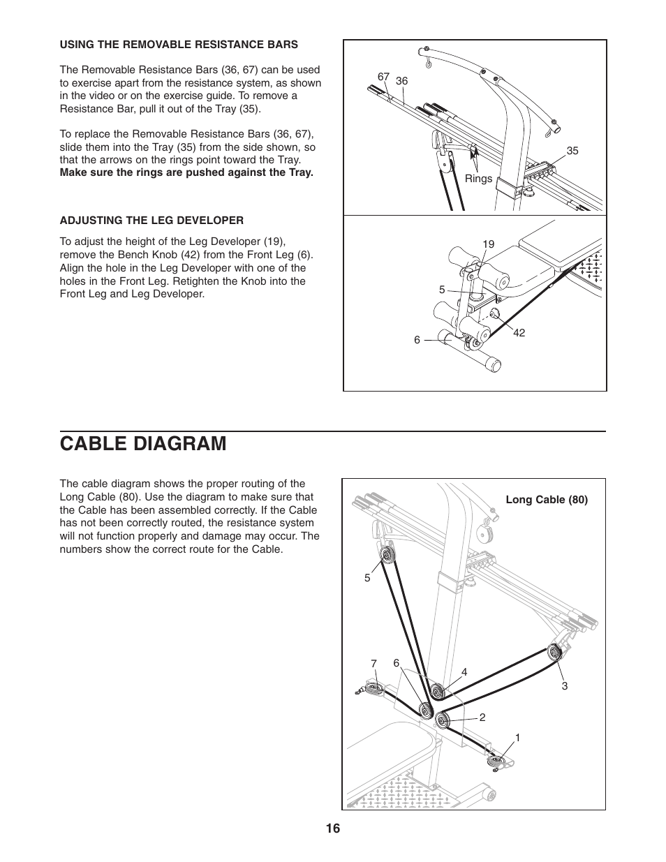 Cable diagram | Weider WESY5983.3 User Manual | Page 16 / 24