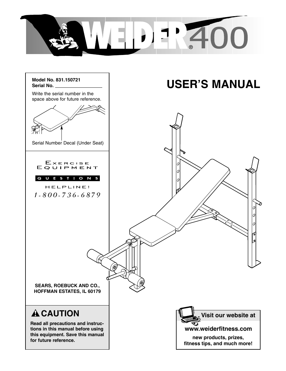Weider 831.150721 User Manual | 16 pages