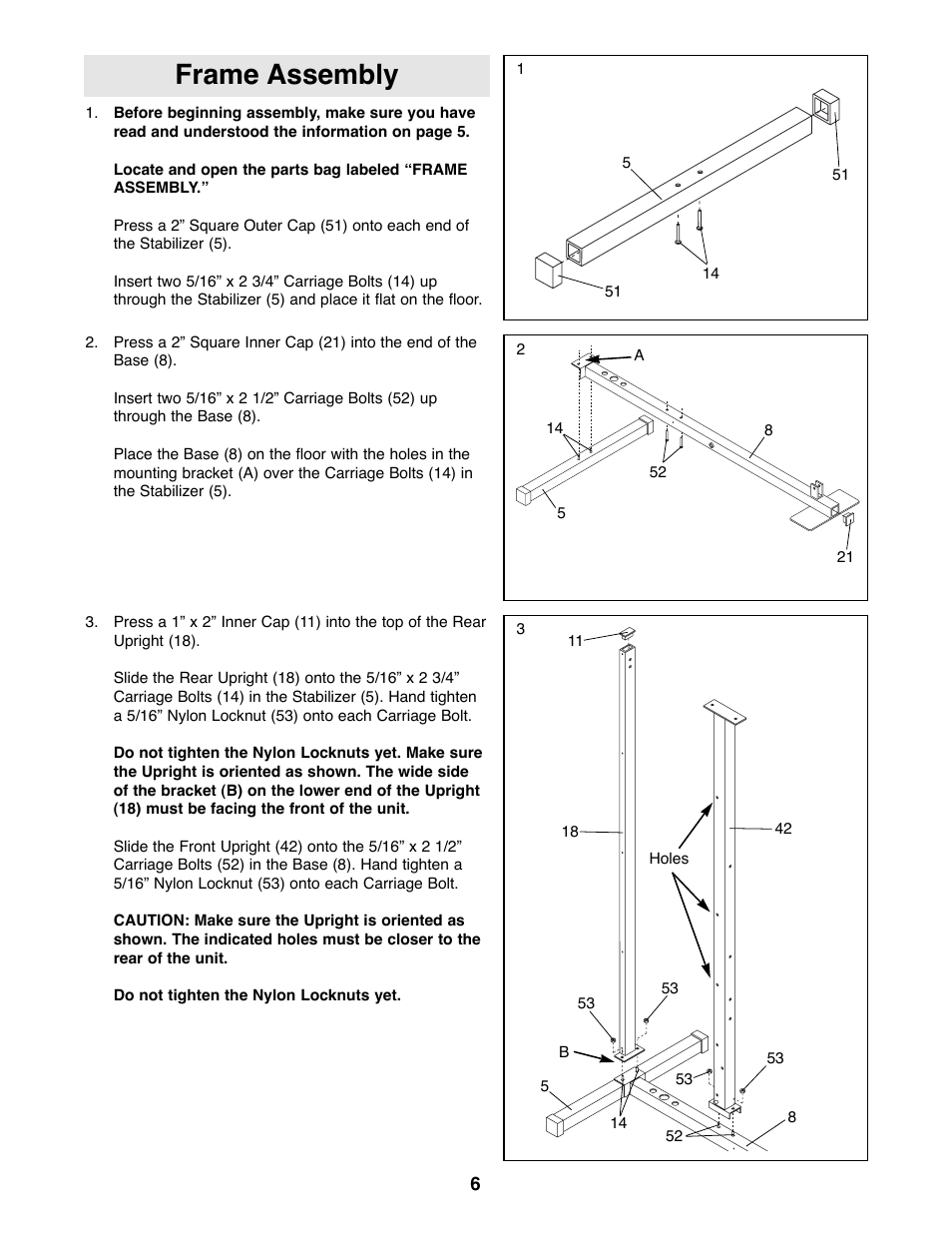 Frame assembly | Weider WESY81081 User Manual | Page 6 / 25
