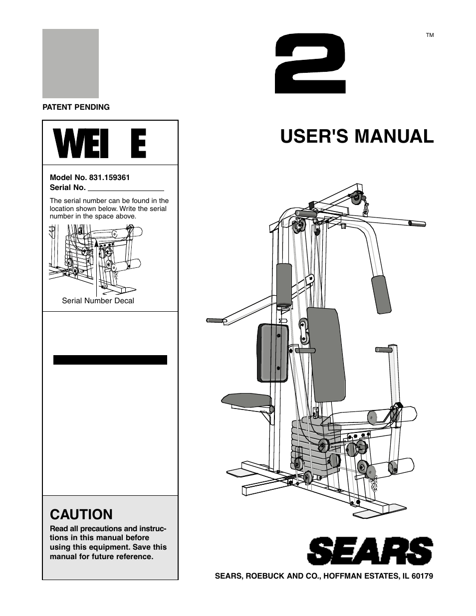 Weider 831.159361 User Manual | 29 pages