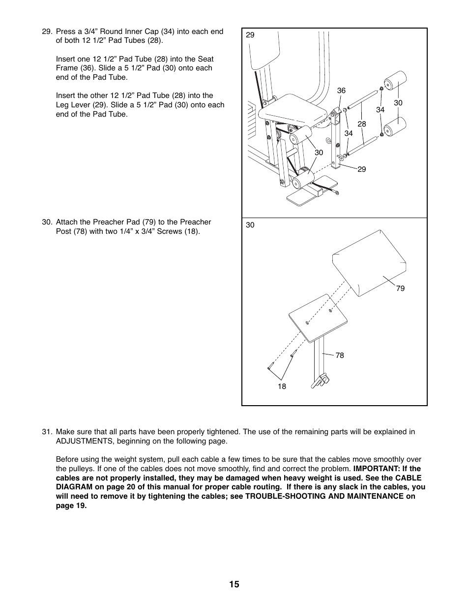 Weider WESY19510 User Manual | Page 15 / 28