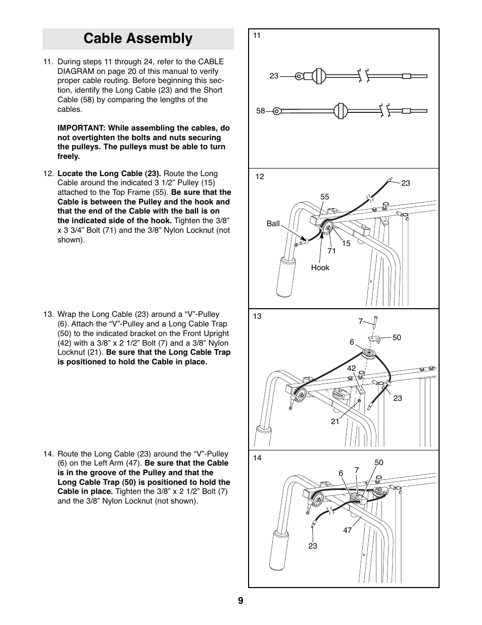 Cable assembly | Weider WESY19510 User Manual | Page 9 / 28