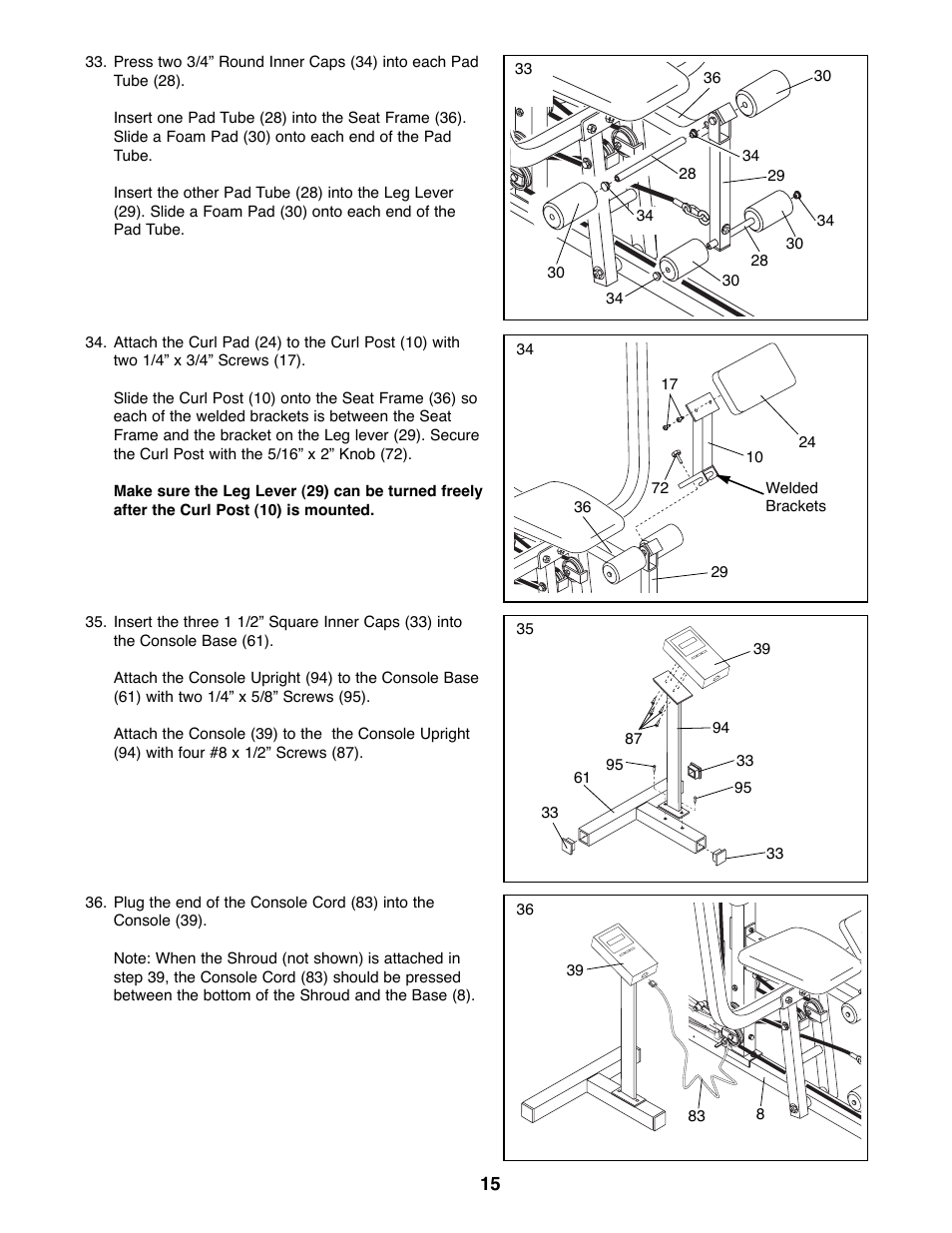 Weider WESY92190 User Manual | Page 15 / 28