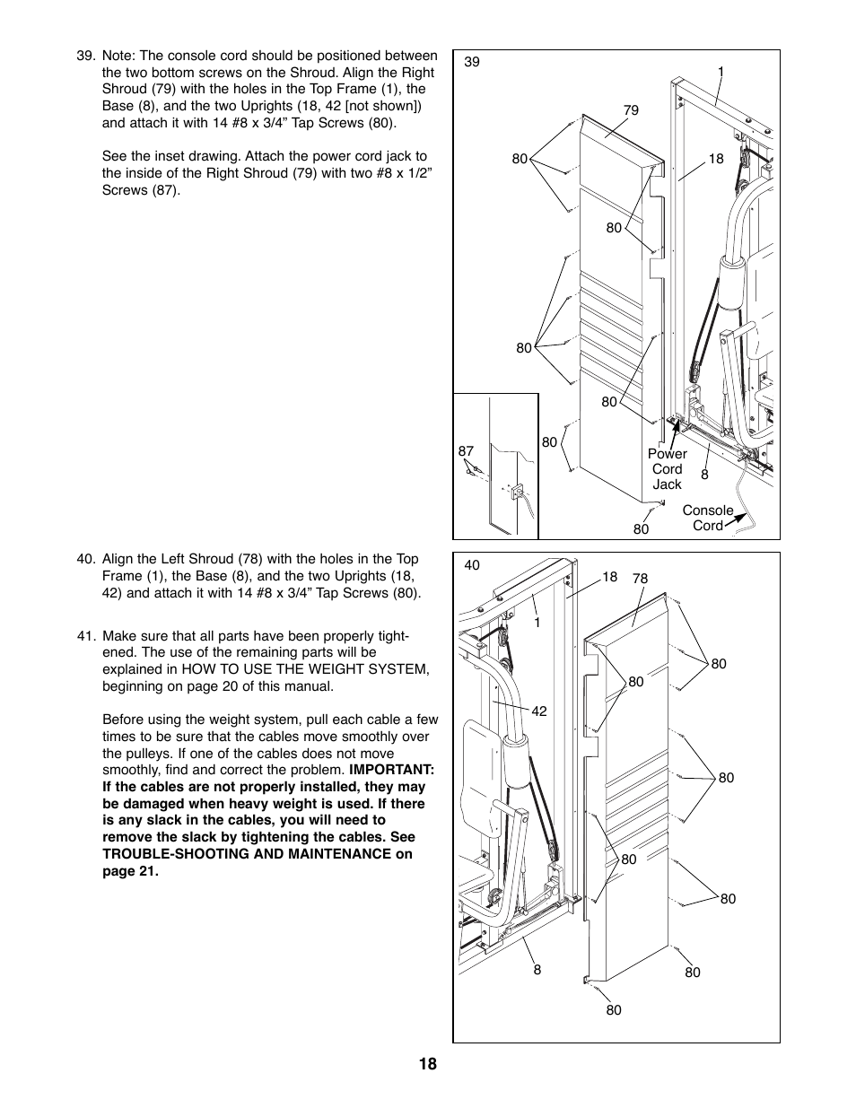 Weider WESY92190 User Manual | Page 18 / 28
