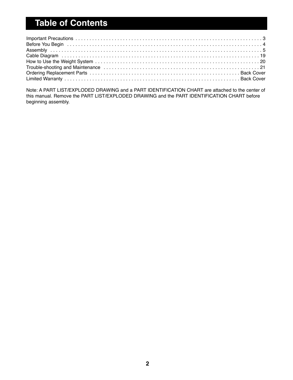 Weider WESY92190 User Manual | Page 2 / 28