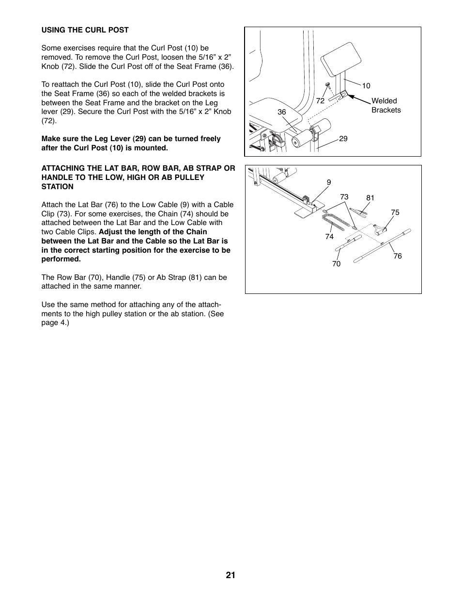 Weider WESY92190 User Manual | Page 21 / 28