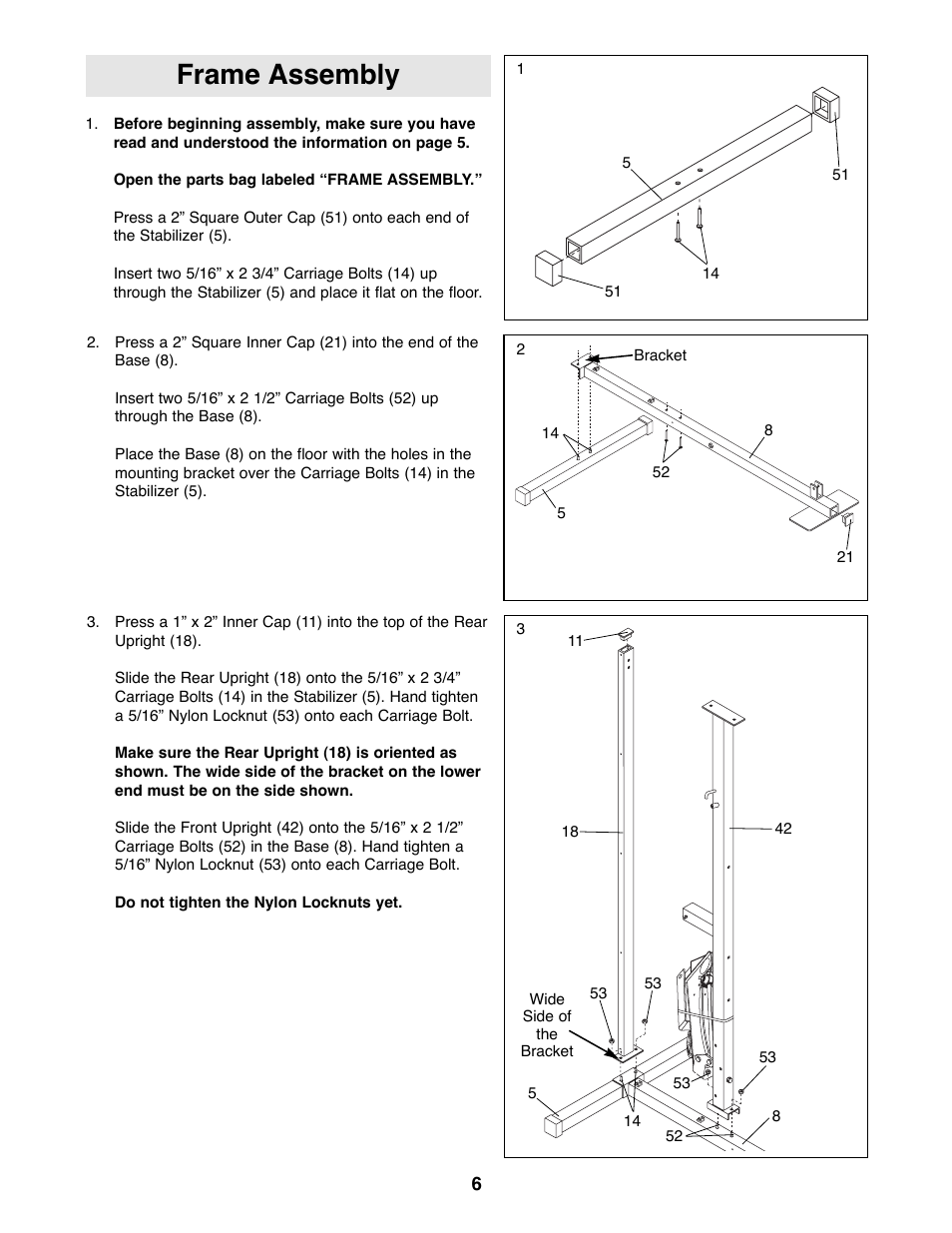 Frame assembly | Weider WESY92190 User Manual | Page 6 / 28