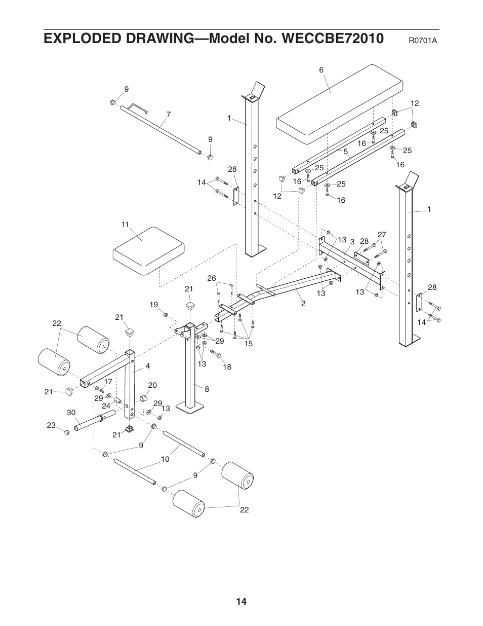 Weider WECCBE72010 User Manual | Page 14 / 16