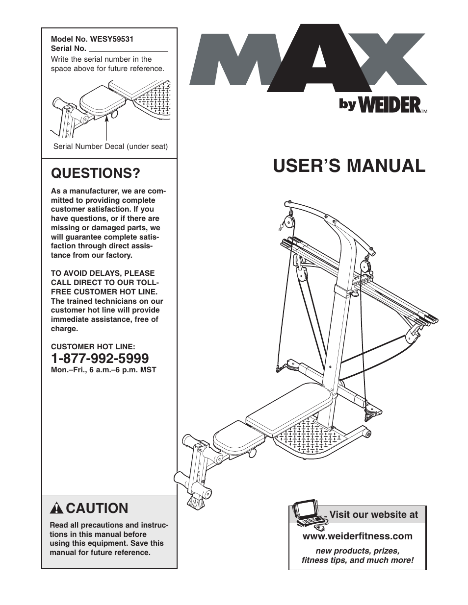 Weider WESY59531 User Manual | 24 pages