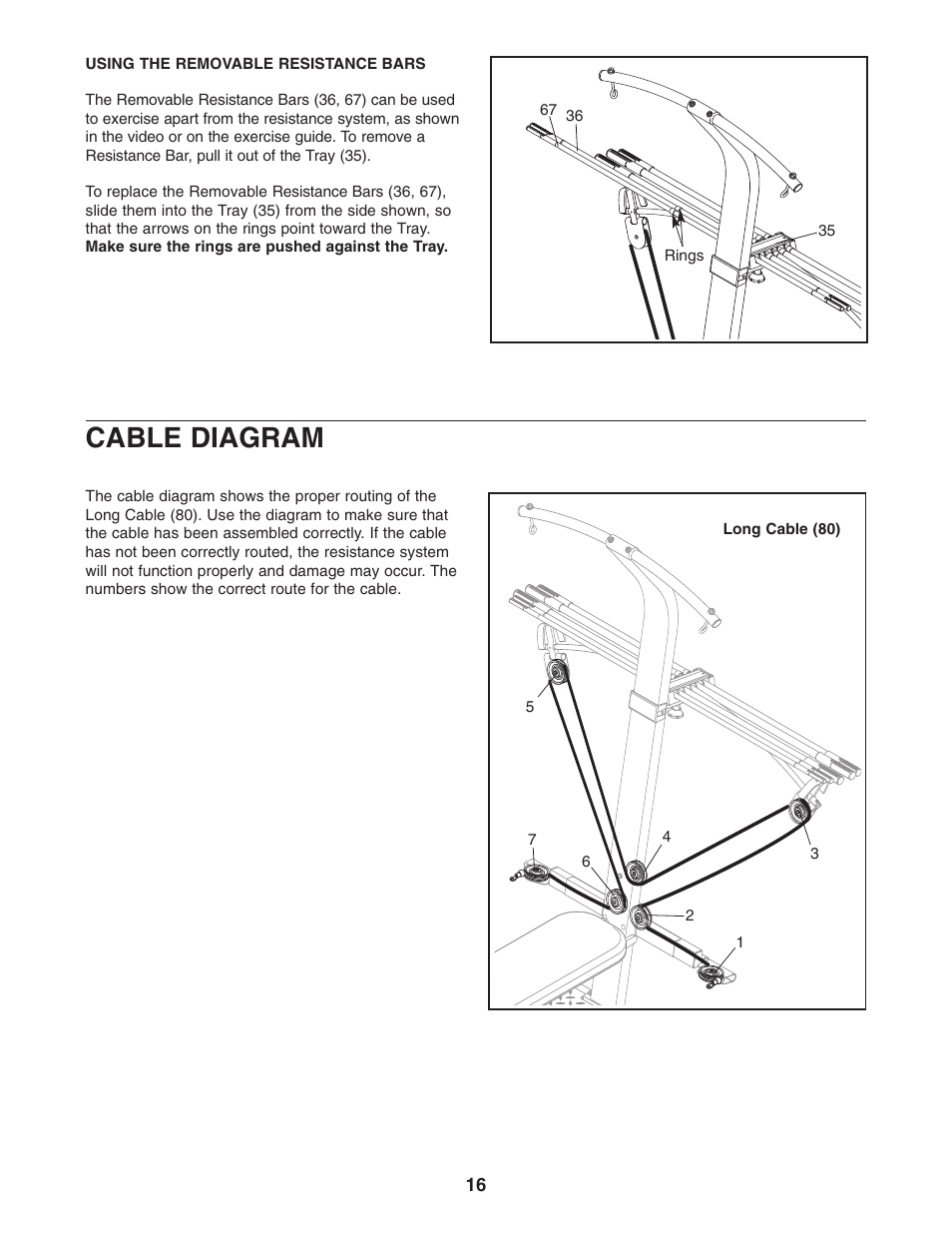Cable diagram | Weider WESY59531 User Manual | Page 16 / 24