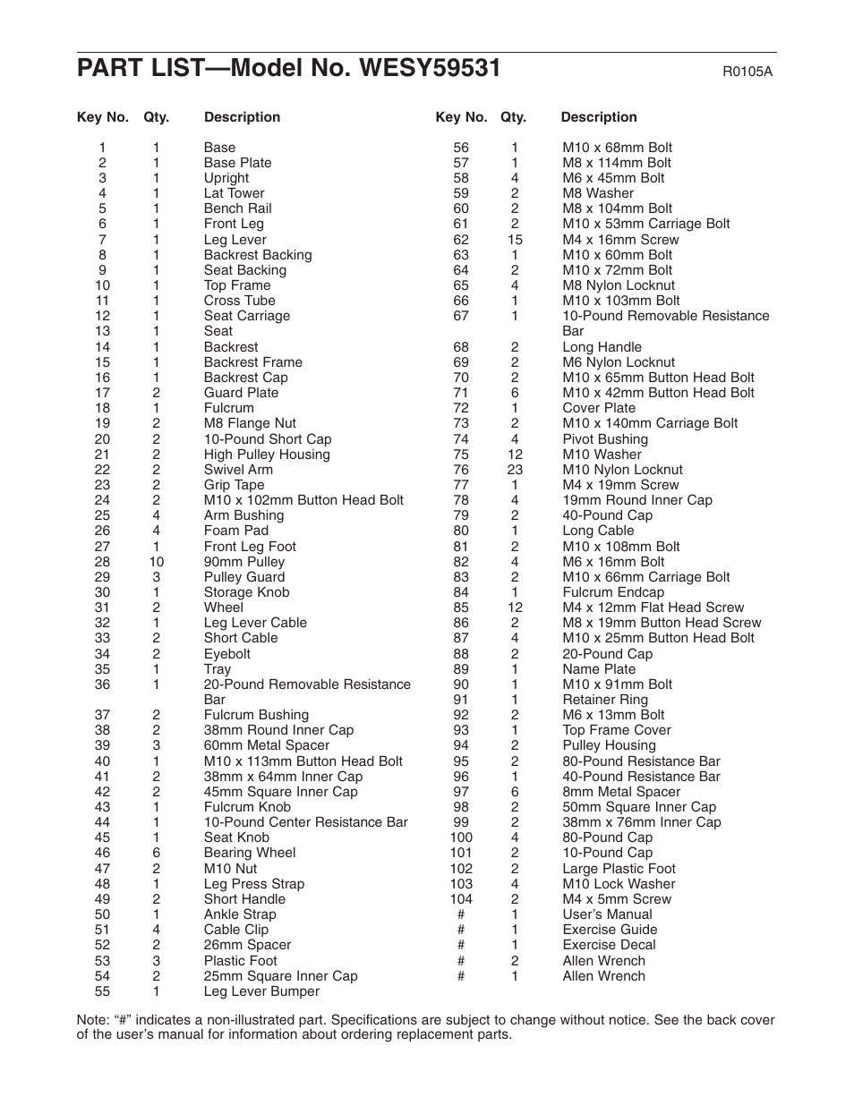 Weider WESY59531 User Manual | Page 22 / 24