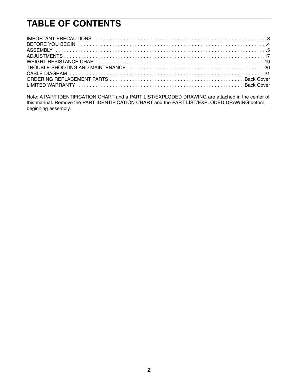 Weider WESY85310 User Manual | Page 2 / 27