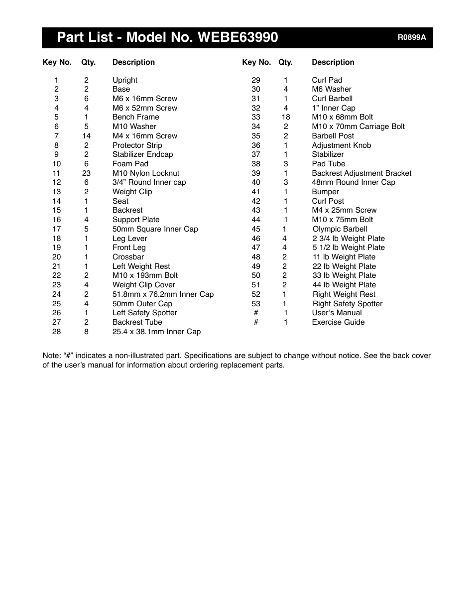 Weider WEBE63990 User Manual | Page 16 / 19