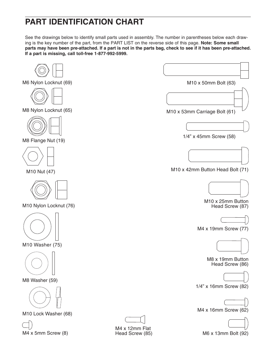 Part identification chart | Weider XP400 831.15392.2 User Manual | Page 20 / 24