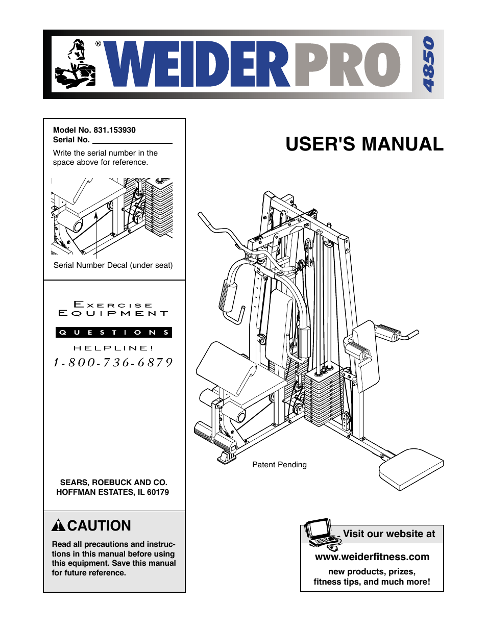 Weider 831.153930f User Manual | 35 pages