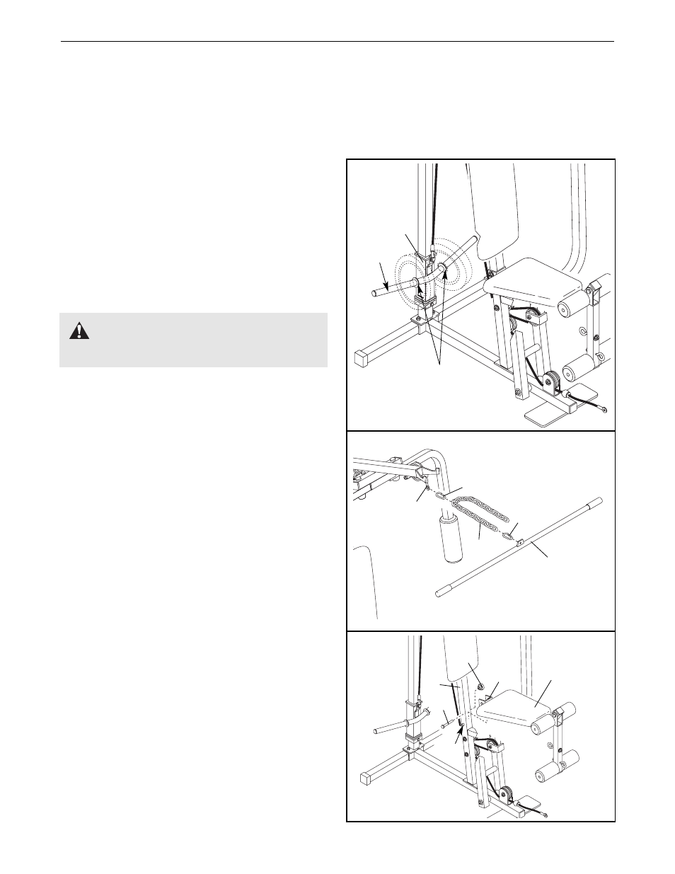 Adjustment, Warning | Weider WESY17011 User Manual | Page 16 / 27
