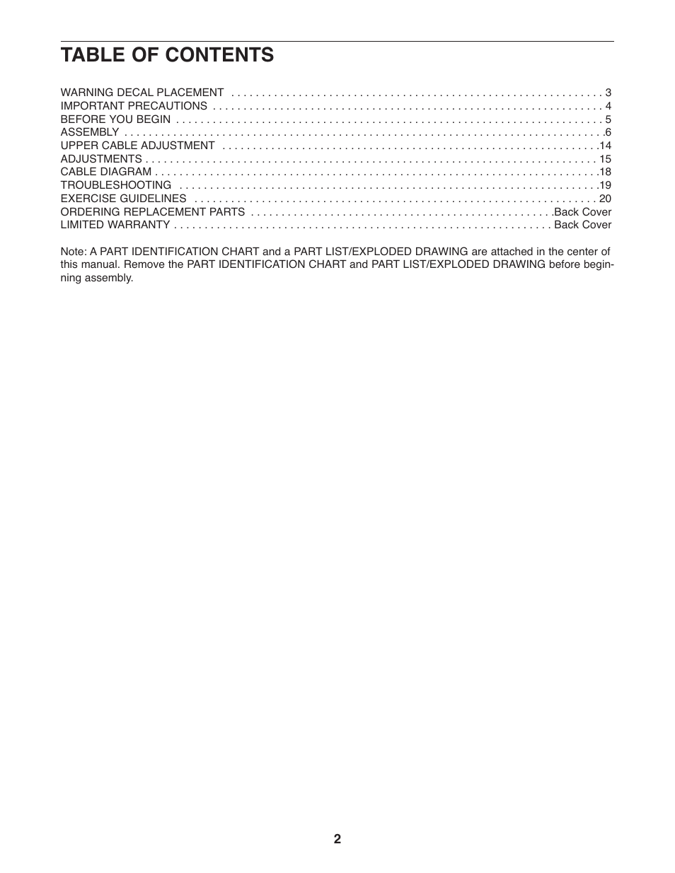 Weider WESY68633 User Manual | Page 2 / 27