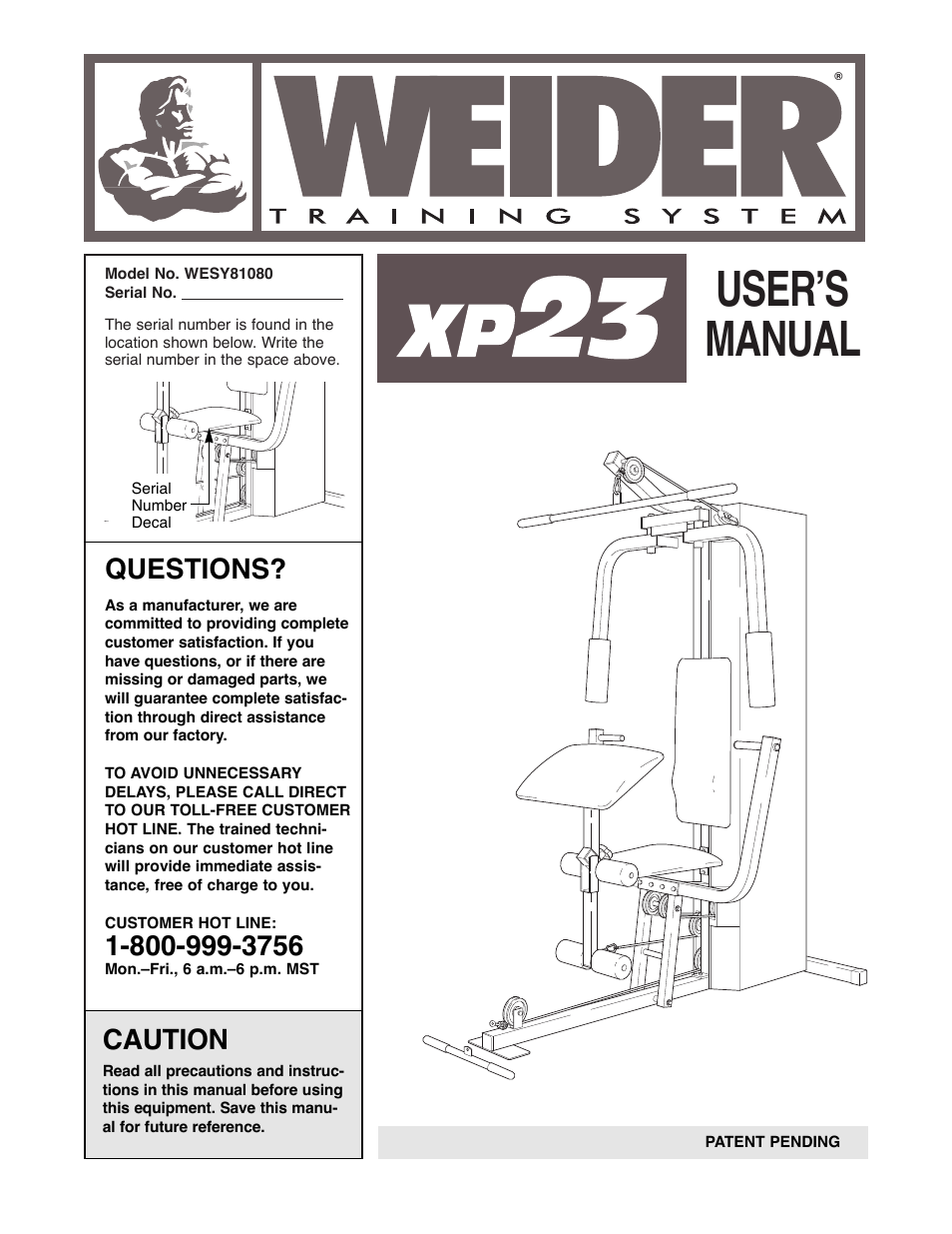 Weider WESY81080 User Manual | 25 pages