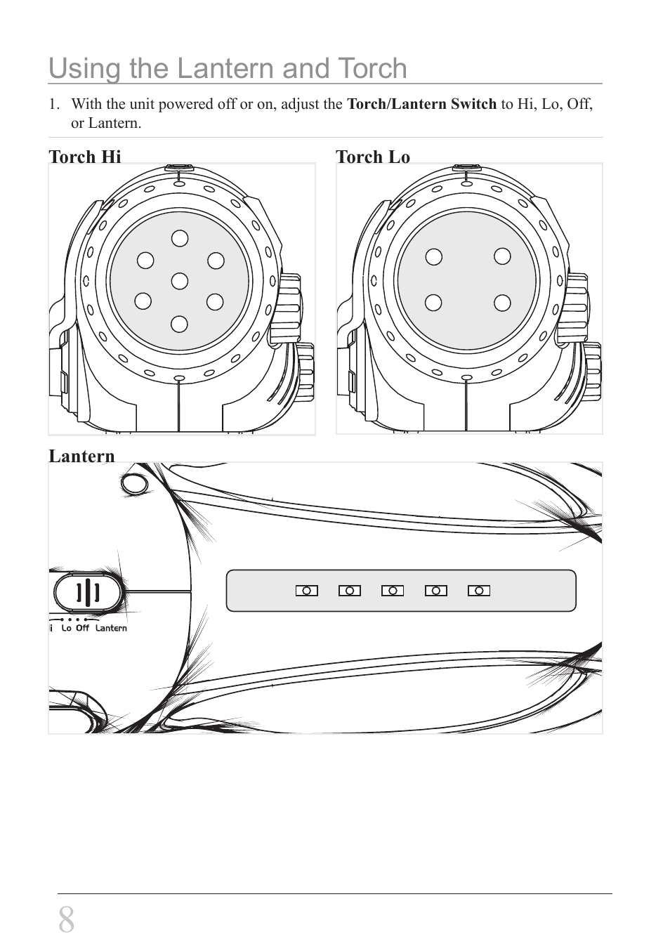 Using the lantern and torch | Weather X WF308 User Manual | Page 8 / 12