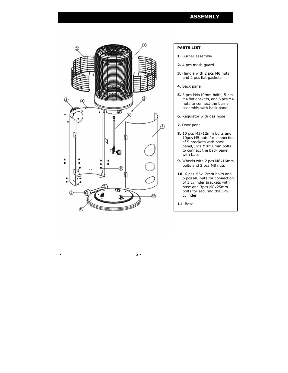 Assembly | Well Traveled Living 60790 User Manual | Page 5 / 19