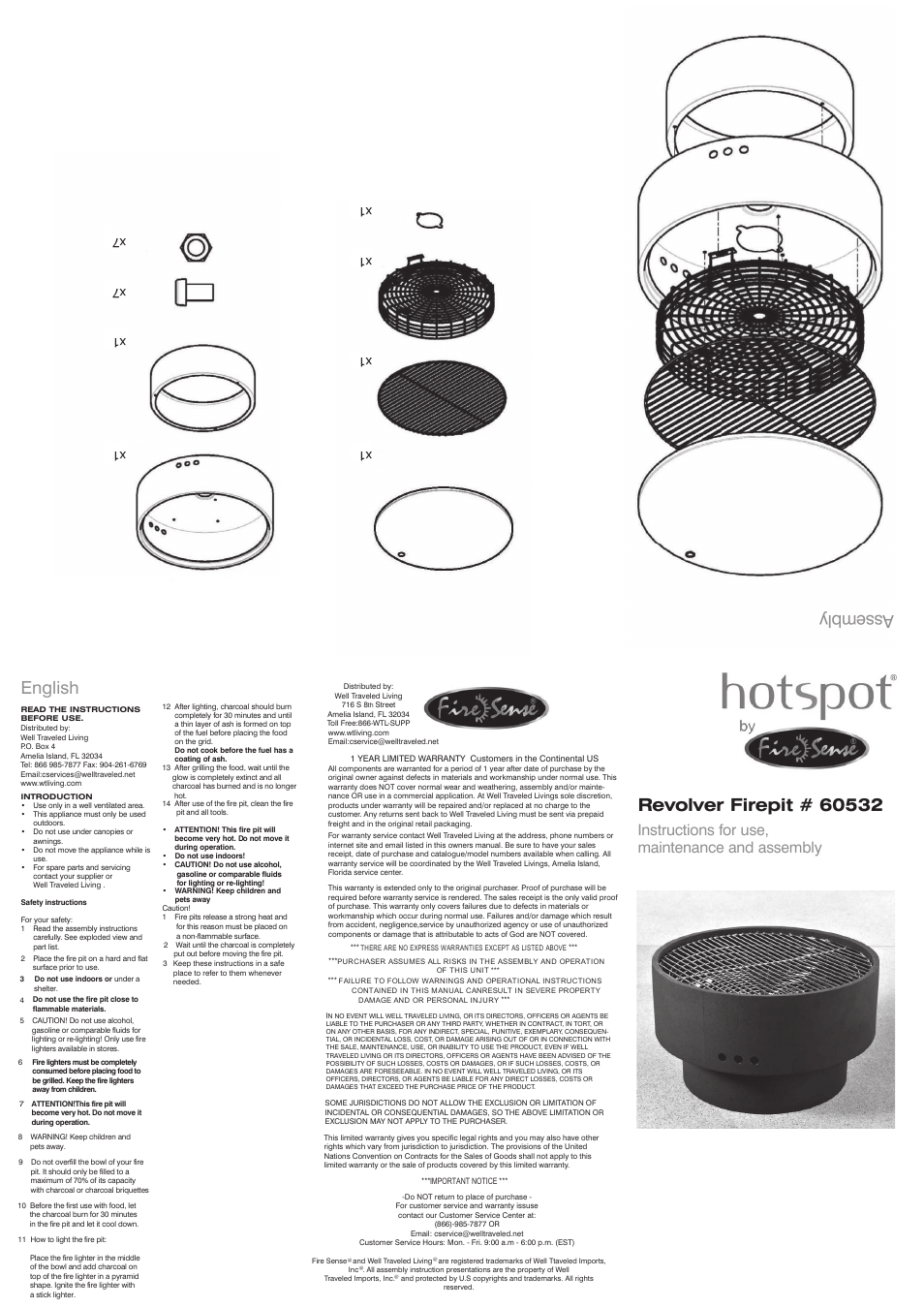 Well Traveled Living 60532 User Manual | 1 page