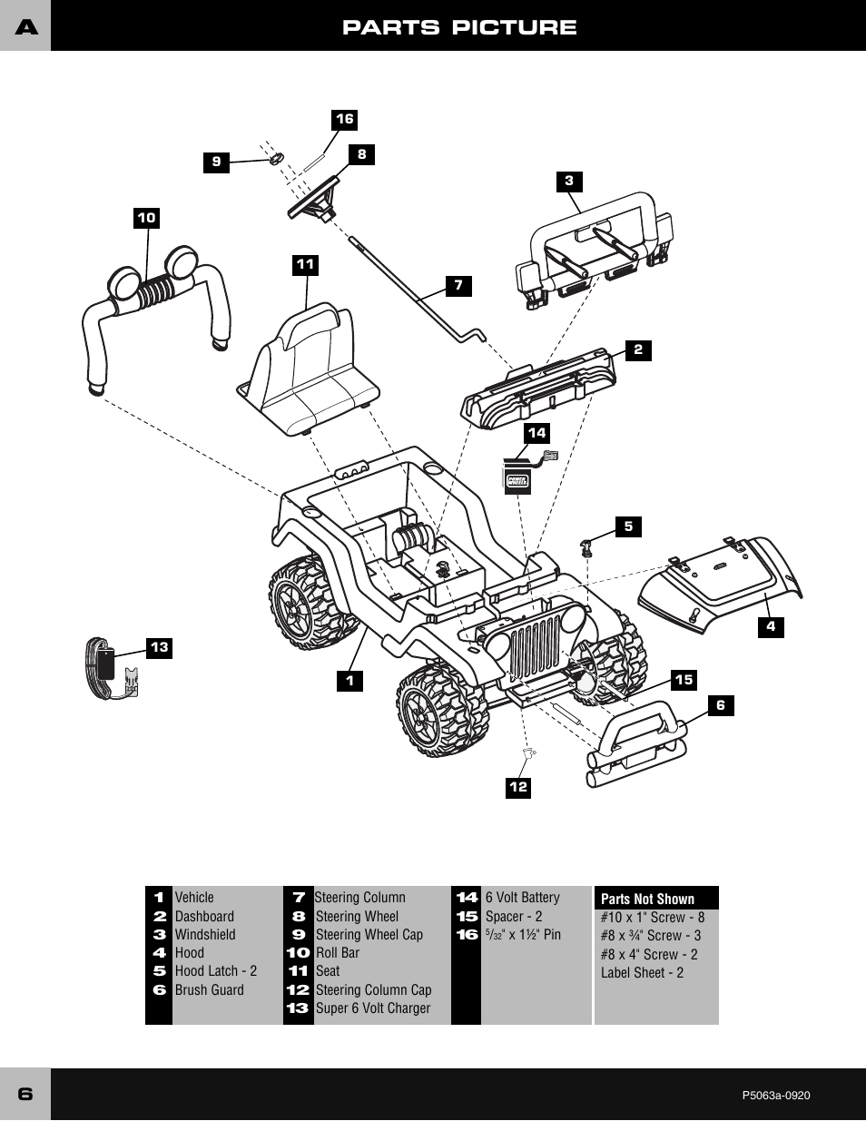 Parts picture | Wrangler JEEP P5063 User Manual | Page 6 / 24