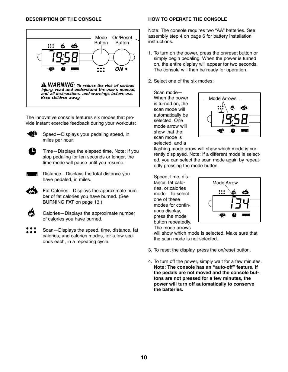 Weslo E 20 User Manual | Page 10 / 16