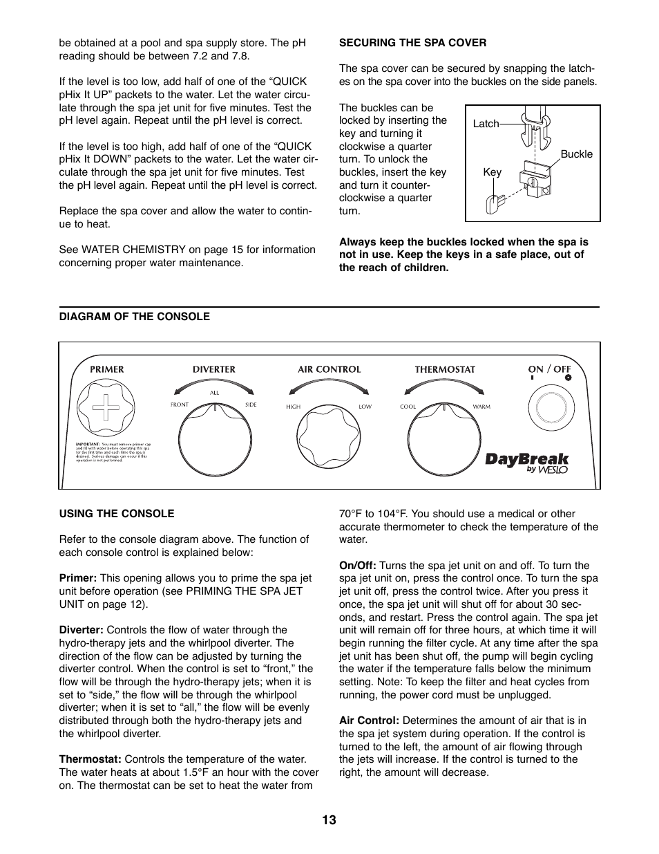 Weslo Daybreak SPRW52464 User Manual | Page 13 / 20