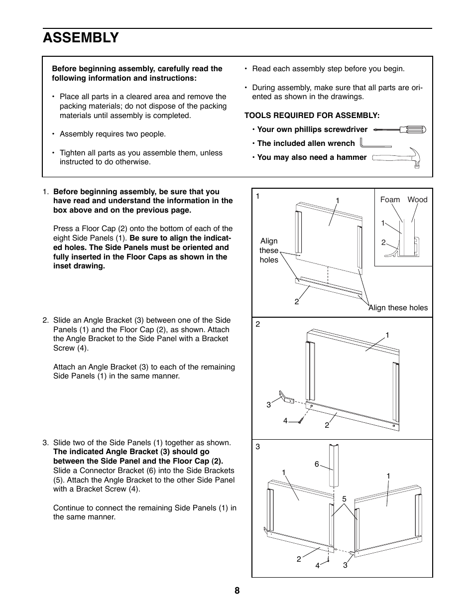 Assembly | Weslo Daybreak SPRW52464 User Manual | Page 8 / 20