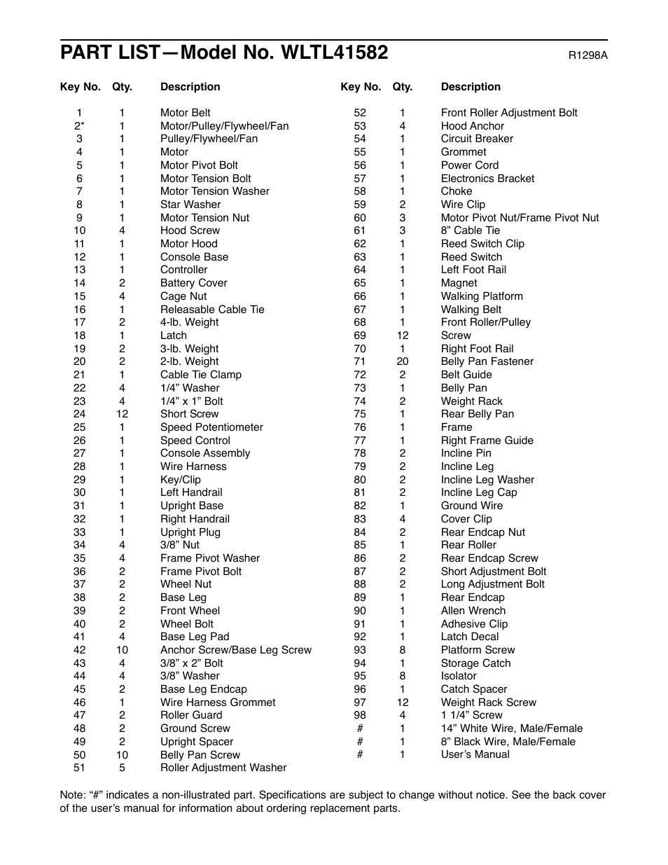 Weslo WLTL41582 User Manual | Page 16 / 18