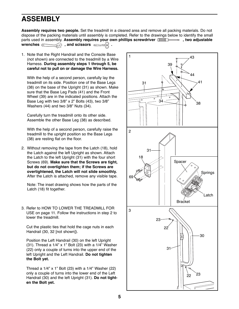 Assembly | Weslo WLTL41582 User Manual | Page 5 / 18