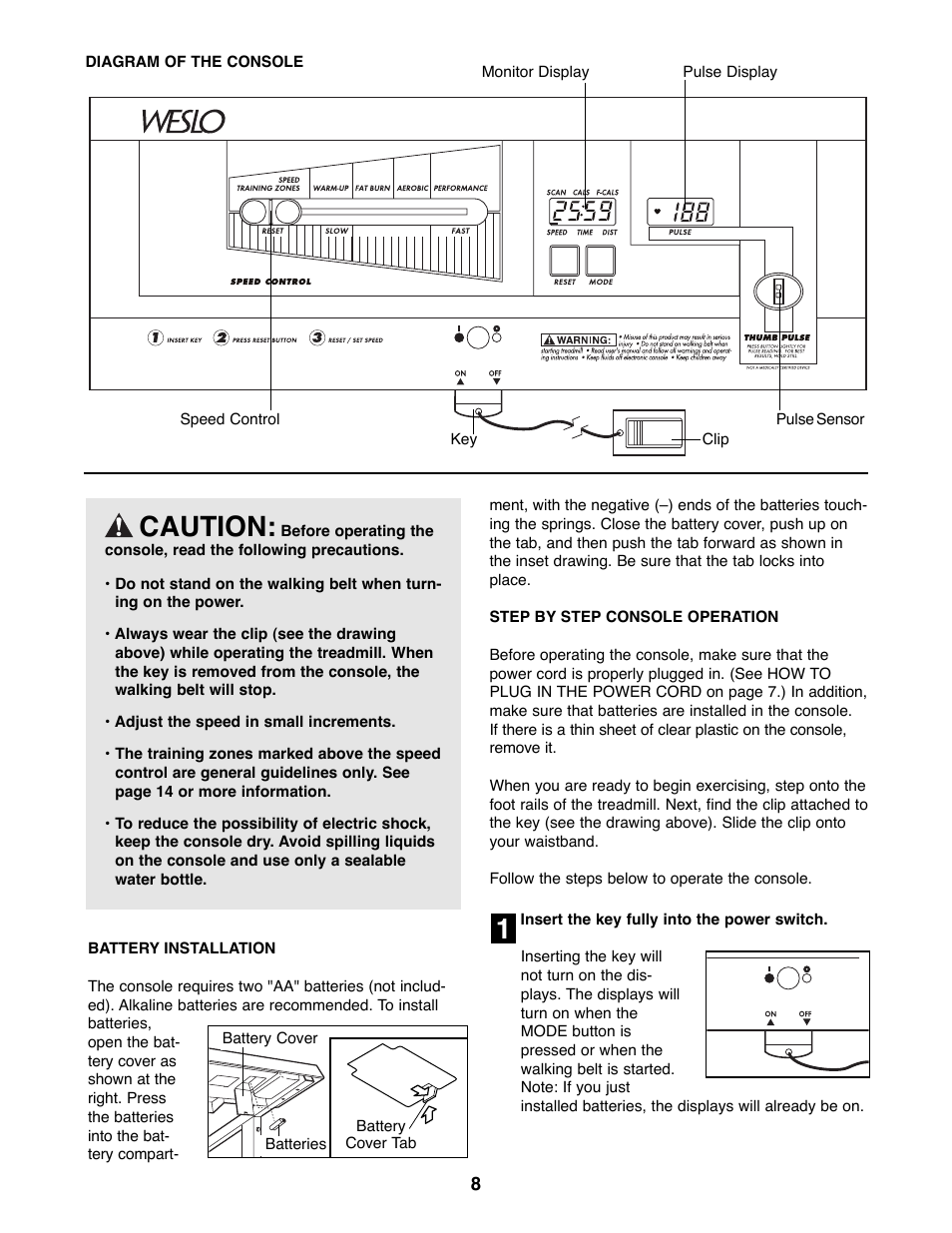 1caution | Weslo WLTL41582 User Manual | Page 8 / 18