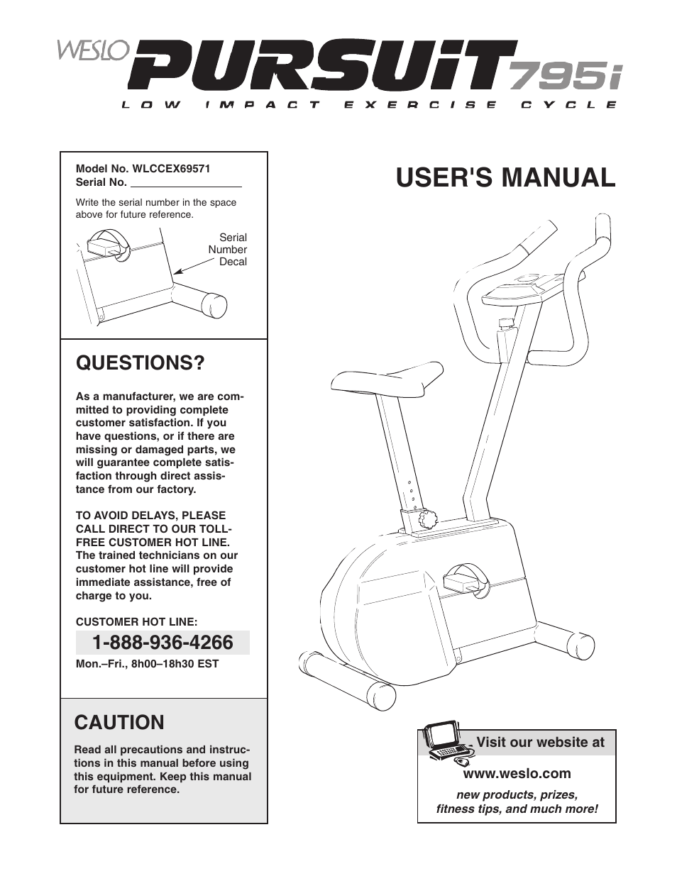 Weslo 795I User Manual | 16 pages