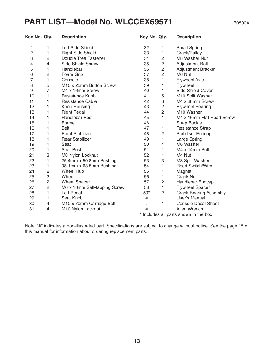 Weslo 795I User Manual | Page 13 / 16
