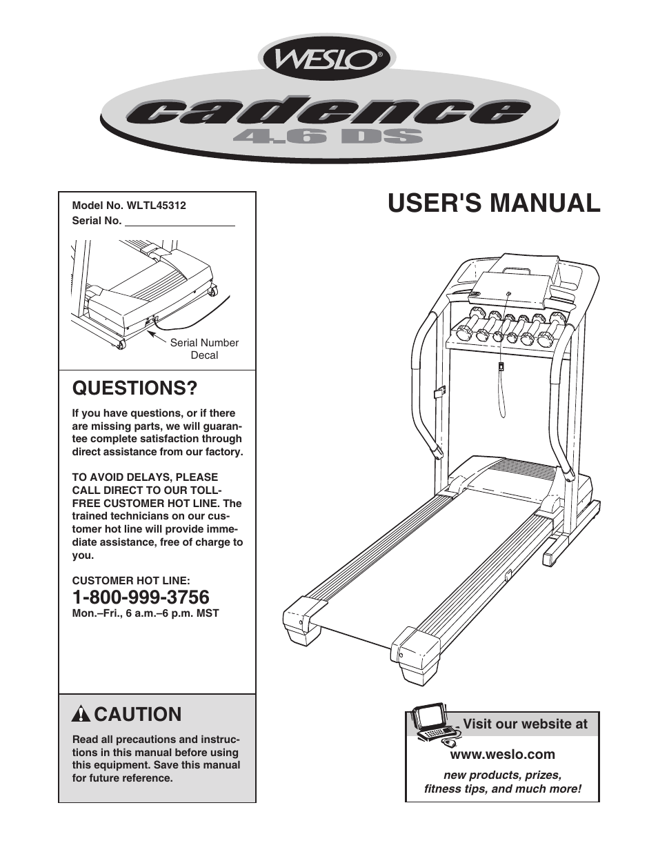 Weslo WLTL45312 User Manual | 23 pages