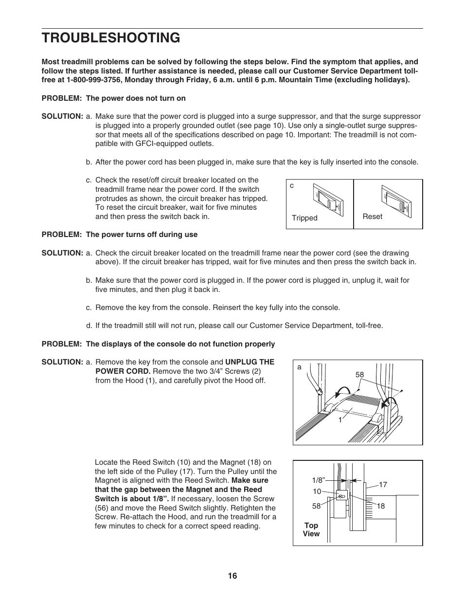 Troubleshooting | Weslo WLTL45312 User Manual | Page 16 / 23