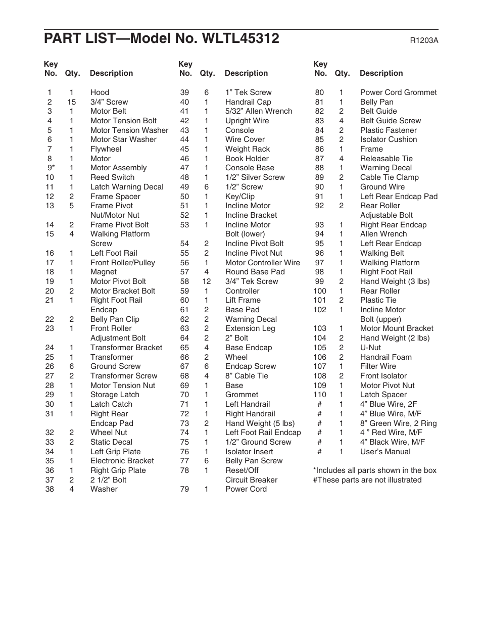 Weslo WLTL45312 User Manual | Page 21 / 23