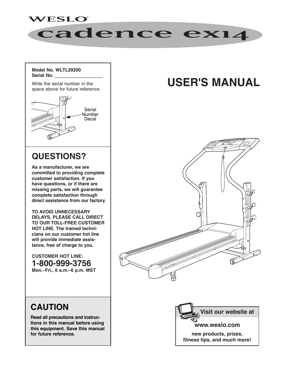 Weslo WLTL29200 User Manual | 18 pages