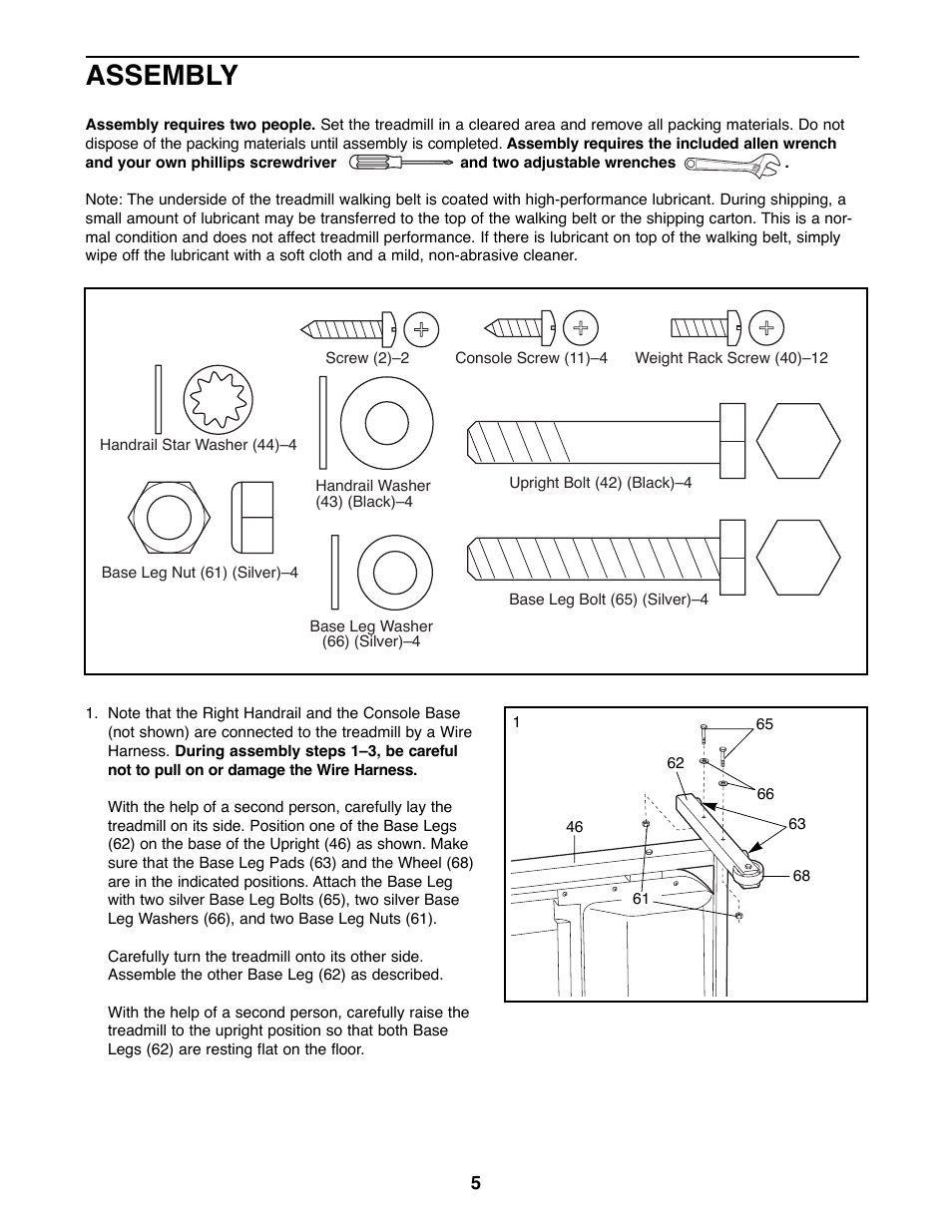 Assembly | Weslo WLTL29200 User Manual | Page 5 / 18