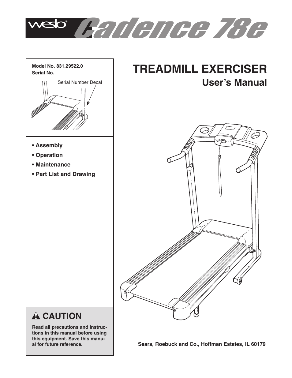 Weslo 78e 831.29522.0 User Manual | 19 pages