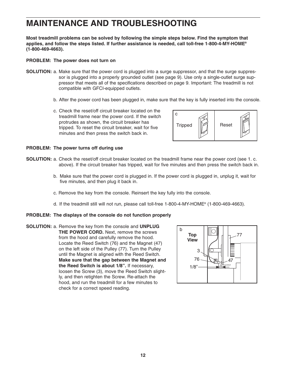 Maintenance and troubleshooting | Weslo 78e 831.29522.0 User Manual | Page 12 / 19