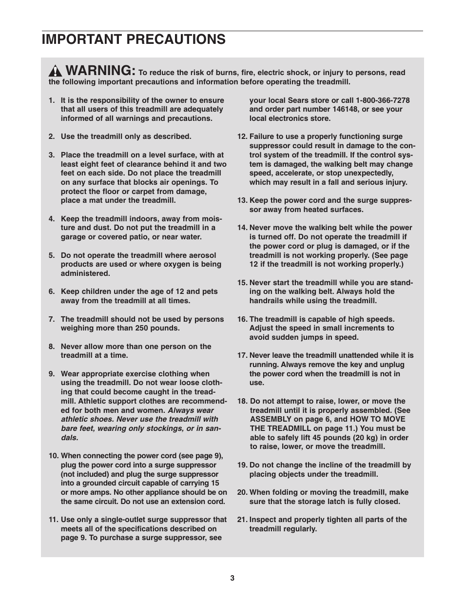 Warning, Important precautions | Weslo 78e 831.29522.0 User Manual | Page 3 / 19